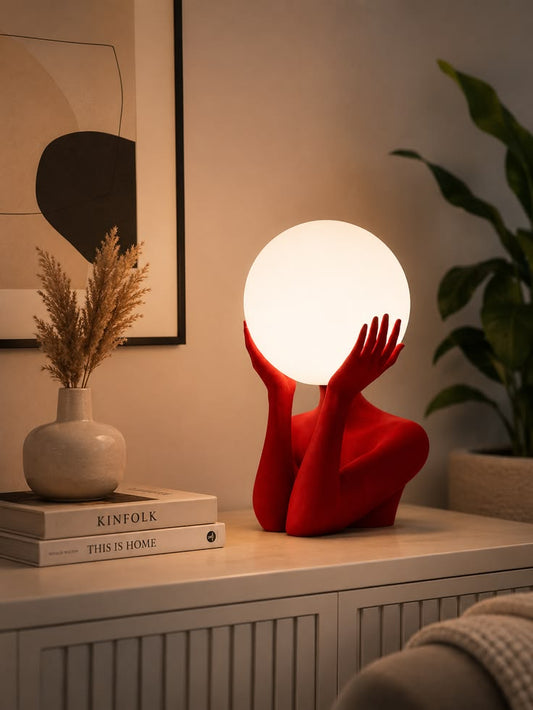 Sculptural sphere table lamp